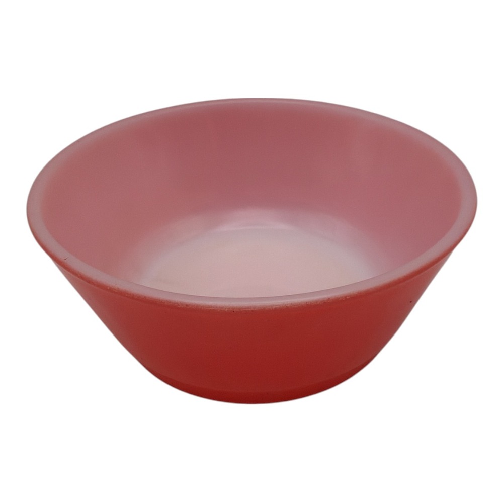 Anchor Hocking Fire King Red Milk Glass Bowl 4.75"Dia. x 2"H EUC 1950s